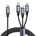 S-A21 Speedy Series 30W 3-in-1 Fast Charging Cable (Type-C to L+C+M) 1.2m-Black