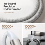 Câble de charge magnétique pour Apple Watch S-IW011 (USB-C) 1,2 m - Blanc – Image 2