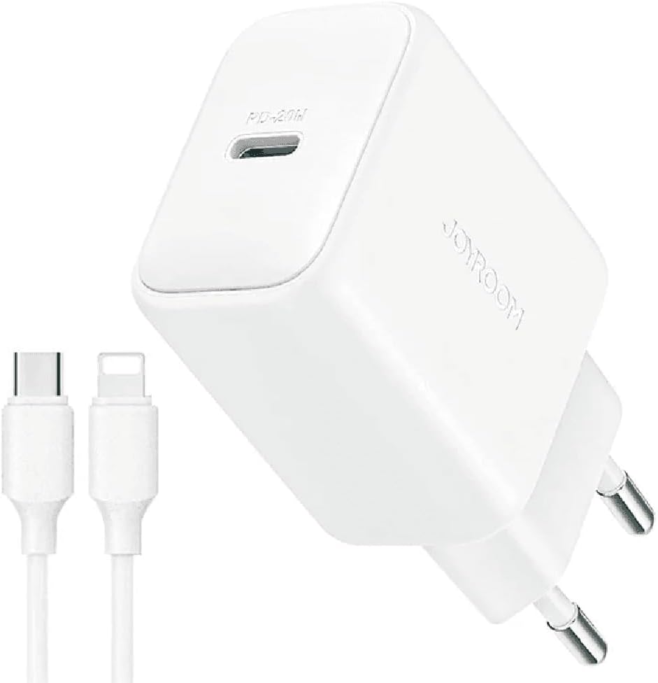 C TO L Chargeur rapide Joyroom JR-TCF24 PD 30 W USB-C to Lightningt avec prise européenne - Blanc (Copie) – Image 1