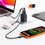 ADAPTATEUR JR-TO1 45W Three - Port Gallium Nitride Charge Noir – Image 5
