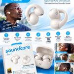 Écouteurs Sans Fil Soundcore C50i by Anker Open-Ear Clip-On Noir et Blanc