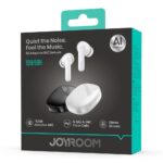 Écouteurs sans fil JOYROOM R3 avec réduction de bruit active adaptative, intelligence artificielle, Bluetooth, haut-parleur de 13 mm, étanches IPX4 - Blanc ou Noir