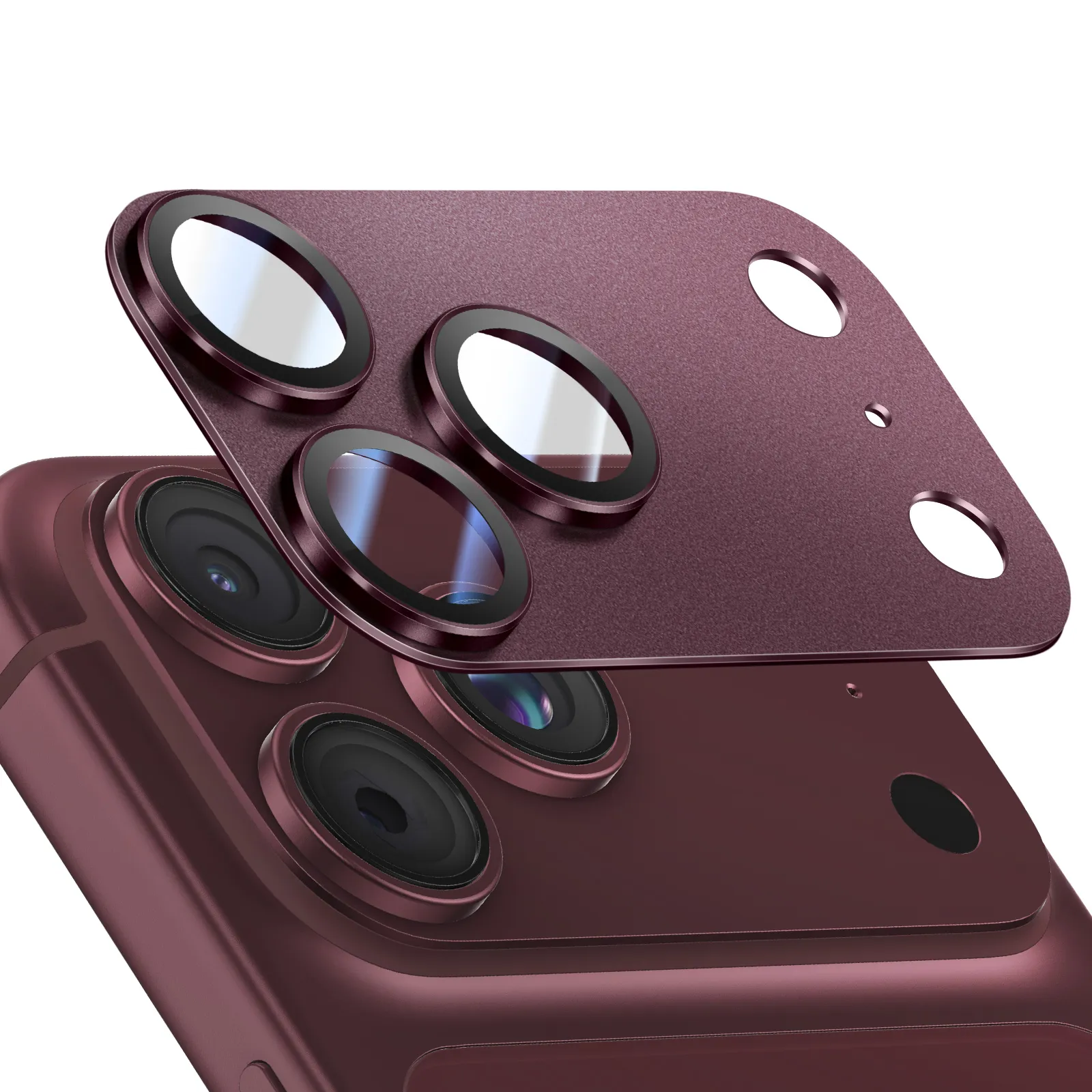 oiel Protection caméra Intégrale iPhone 18 Pro Objectifs Transparent HD avec Contour métal îlot photo, Antichoc & Anti-rayures - Facile à installer – Image 1